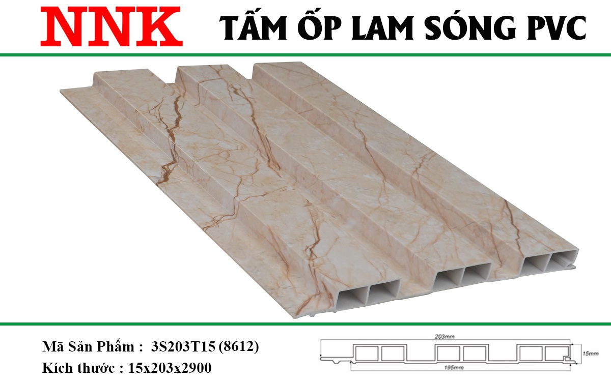 Tấm nhựa ốp tường, ốp trần nhựa PVC NNK 04 tại Bình Dương 