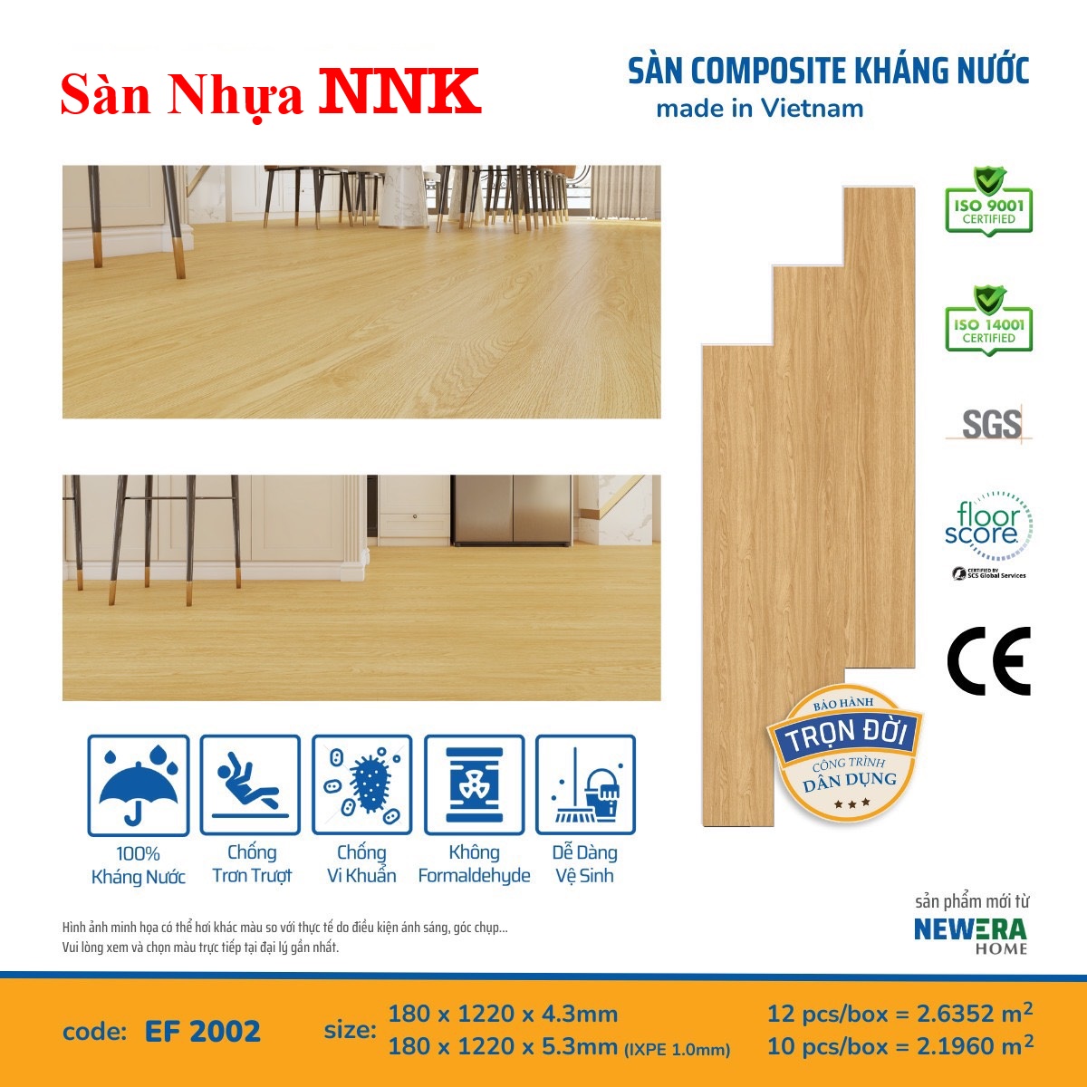 Sàn nhựa hèm khoá mẫu mới NNK 09 tại Dầu Tiếng 